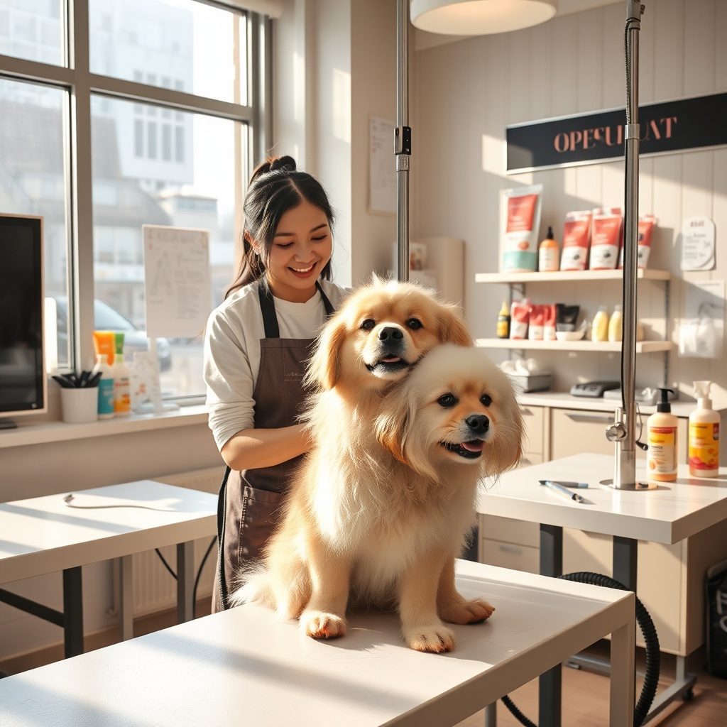 犬のグルーミングの様子